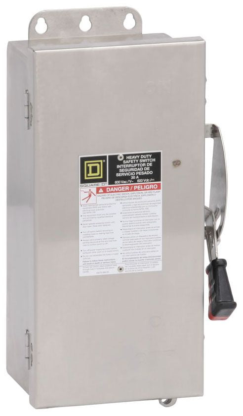 Square D H361DS - Fusible Safety Switch 600V/30A (200kA AIC @600V)