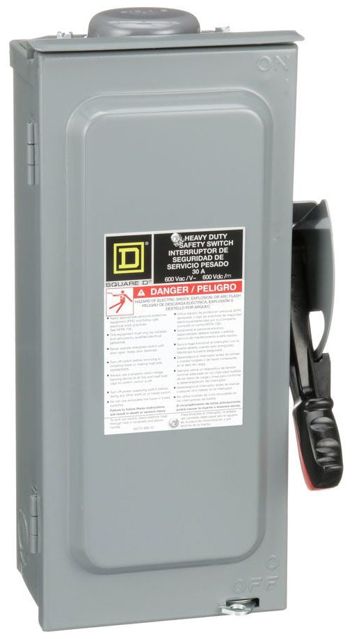 Square D H361RB - Fusible Disconnect Switch 600V 30A (200kA AIC @600V)