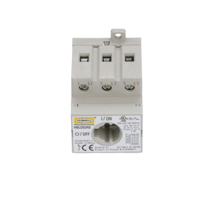 Hubbell HBLDS3RS - Class R Fuse 3A 600V (200kA Interrupt Rating)