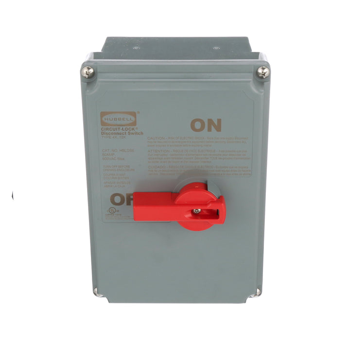 Hubbell HBLDS6 - Non-Fusible Disconnect Switch 600V/60A (NEMA 4X, 3-Pole)