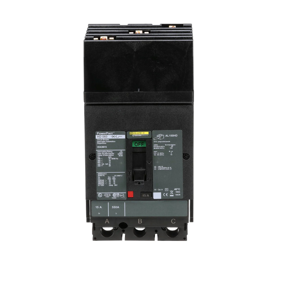 Square D HDA36015 - Molded Case Circuit Breaker 15A 600V 3P