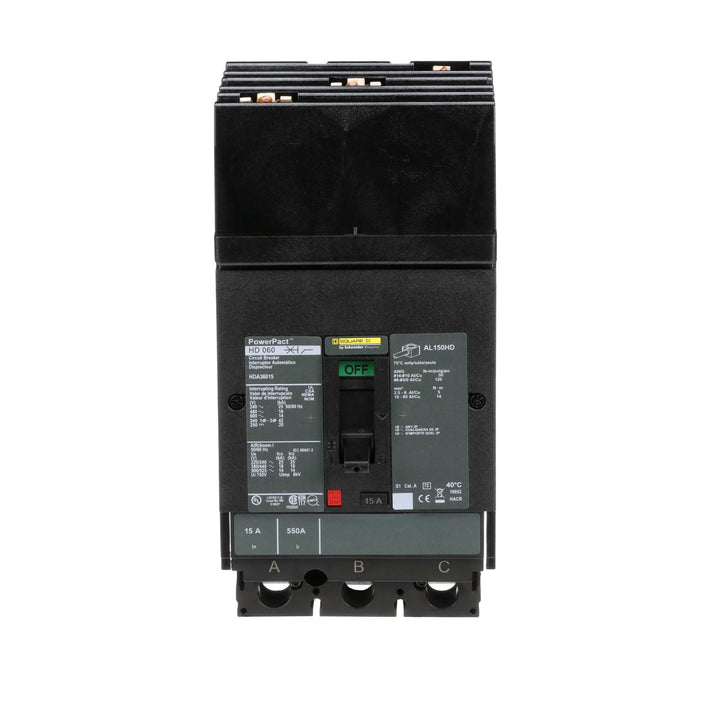Square D HDA36015 - Molded Case Circuit Breaker 15A 600V 3P