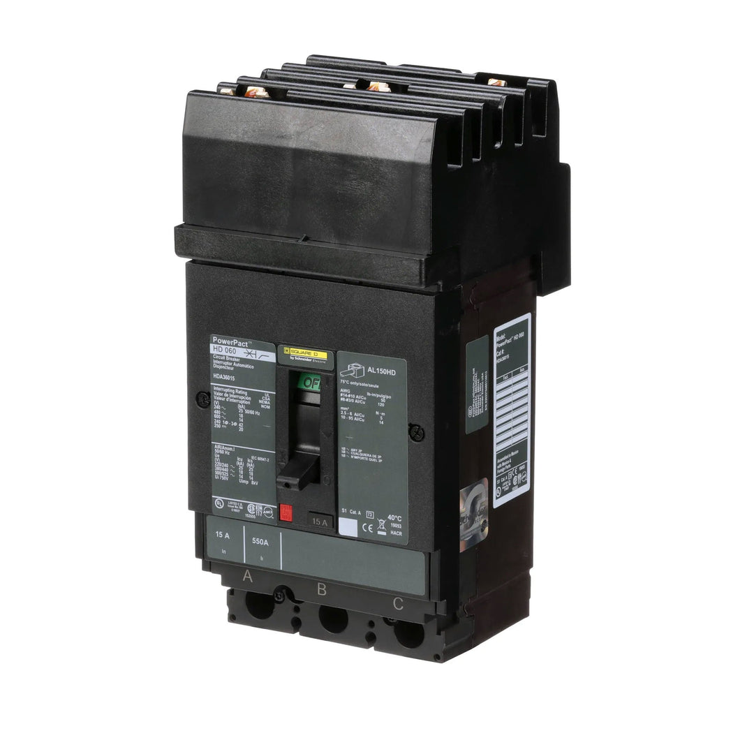 Square D HDA36015 - Molded Case Circuit Breaker 15A 600V 3P