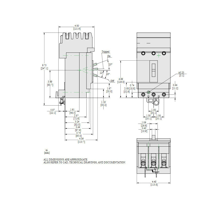 Square D HDA36015 - Molded Case Circuit Breaker 15A 600V 3P