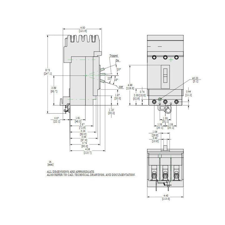 Square D HDA36015 - Molded Case Circuit Breaker 15A 600V 3P