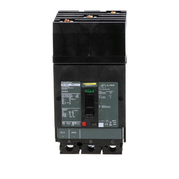 Square D HDA36020 - Molded Case Circuit Breaker 20A 600V 3P