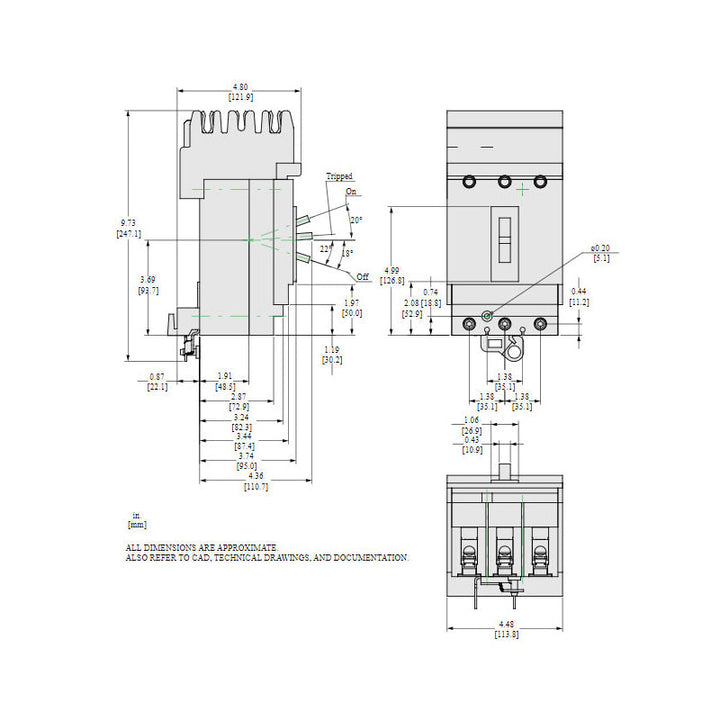 Square D HDA36020 - Molded Case Circuit Breaker 20A 600V 3P