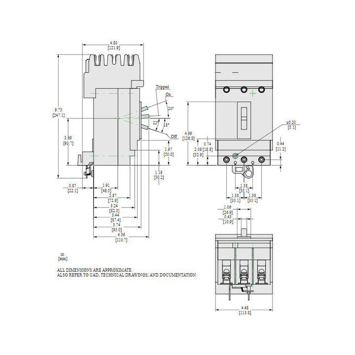 Square D HDA36025 - Molded Case Circuit Breaker 25A 600V 3-Pole