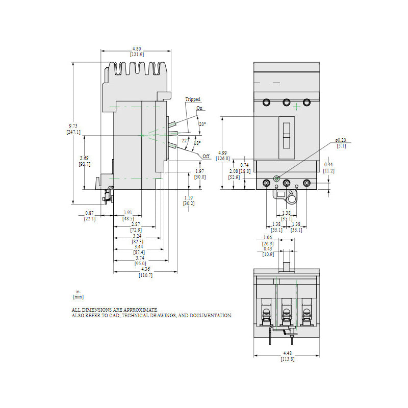 Square D HDA36030 - Molded Case Circuit Breaker, 30A 600V 3P
