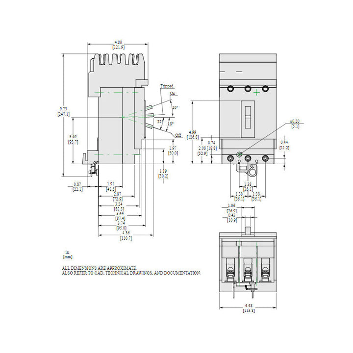 Square D HDA36030 - Molded Case Circuit Breaker, 30A 600V 3P