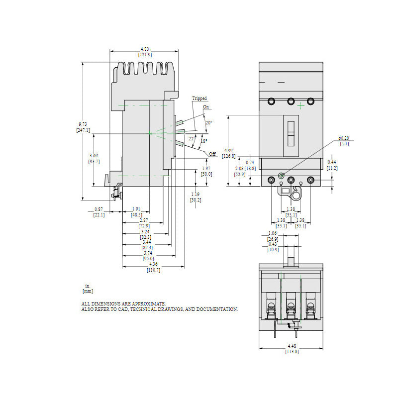Square D HDA36035 - Molded Case Breaker 35A 600V 3P