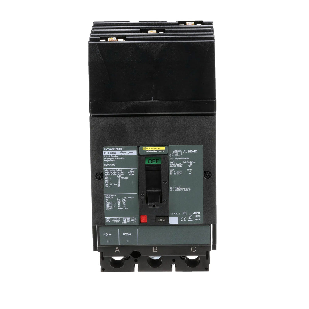 Square D HDA36040 - Molded Case Circuit Breaker 40A 600V 3P