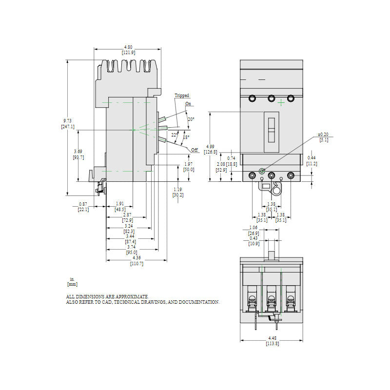 Square D HDA36040 - Molded Case Circuit Breaker 40A 600V 3P