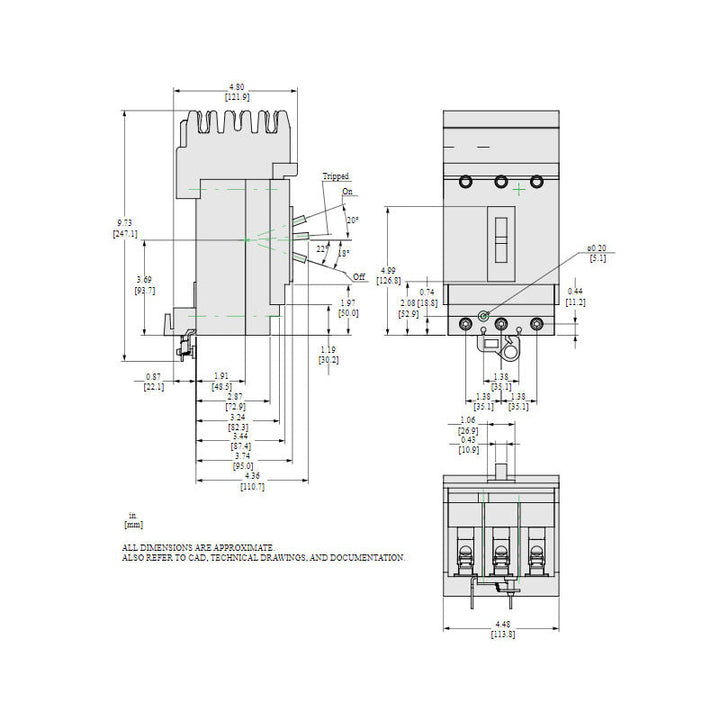 Square D HDA36040 - Molded Case Circuit Breaker 40A 600V 3P