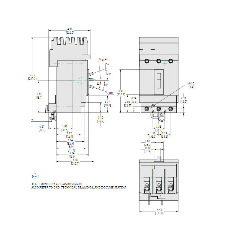 Square D HDA36045 - Molded Case Circuit Breaker 45A 600V 3P
