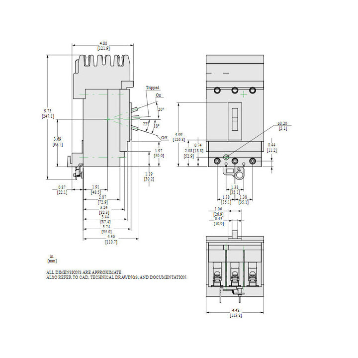 Square D HDA36045 - Molded Case Circuit Breaker 45A 600V 3P