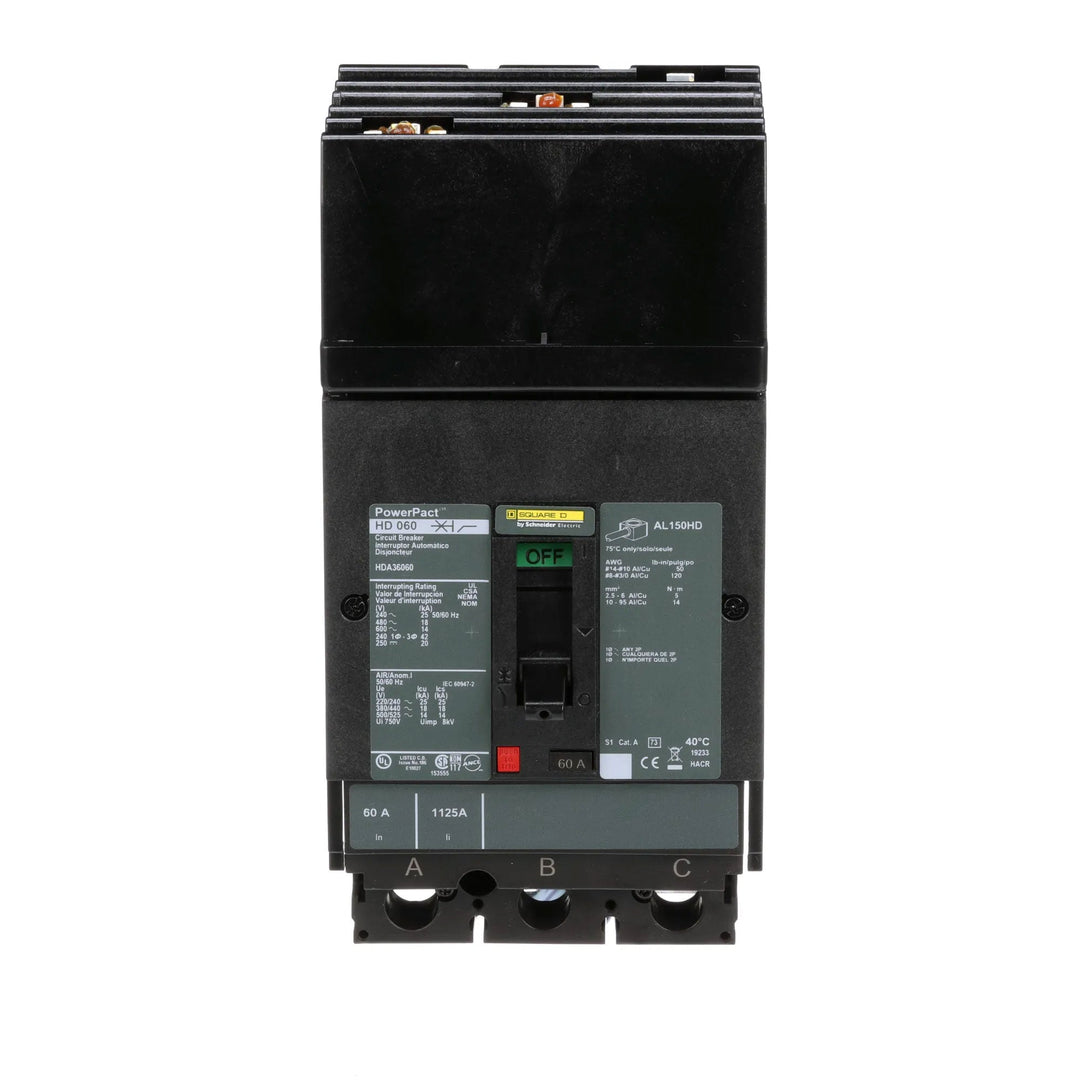 Square D HDA36060 - Molded Case Circuit Breaker 60A 600V 3P