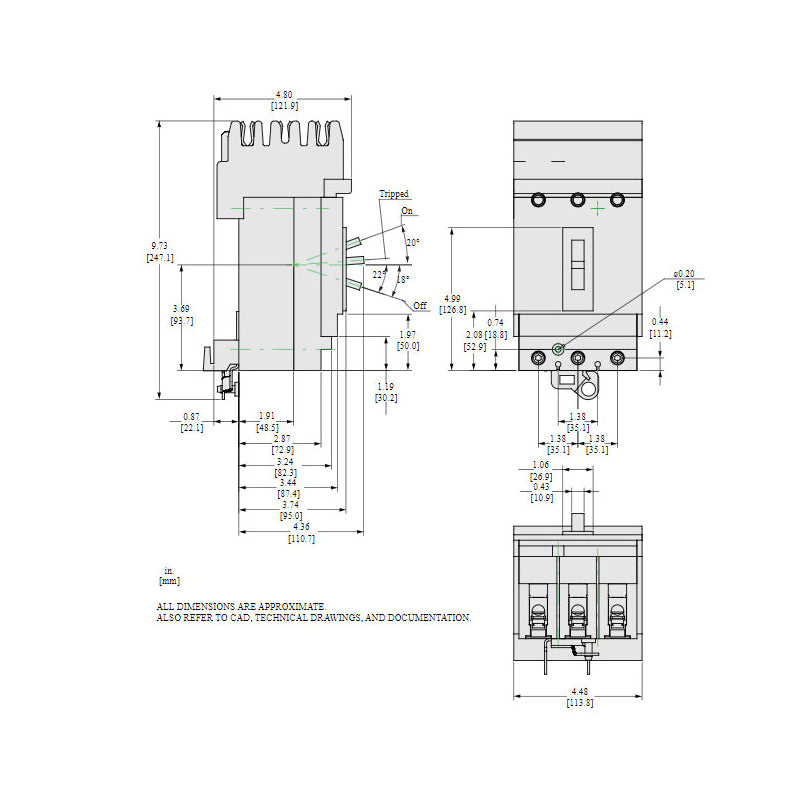 Square D HDA36060 - Molded Case Circuit Breaker 60A 600V 3P