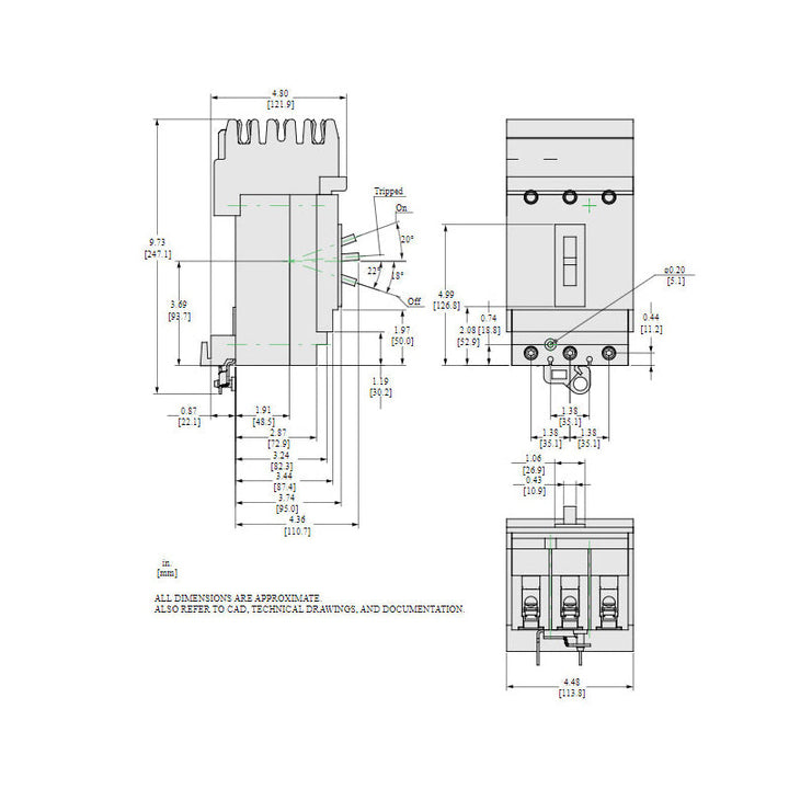 Square D HDA36060 - Molded Case Circuit Breaker 60A 600V 3P