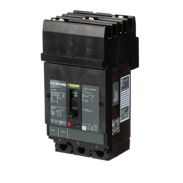 Square D HDA36080 - Molded Case Circuit Breaker 80A 600V 3-Pole