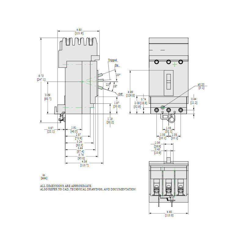 Square D HDA36080 - Molded Case Circuit Breaker 80A 600V 3-Pole