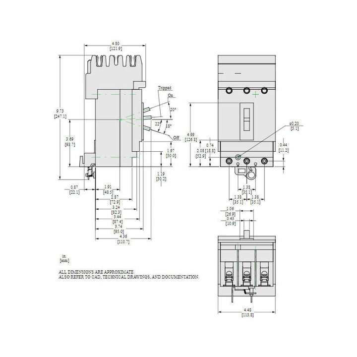 Square D HDA36080 - Molded Case Circuit Breaker 80A 600V 3-Pole