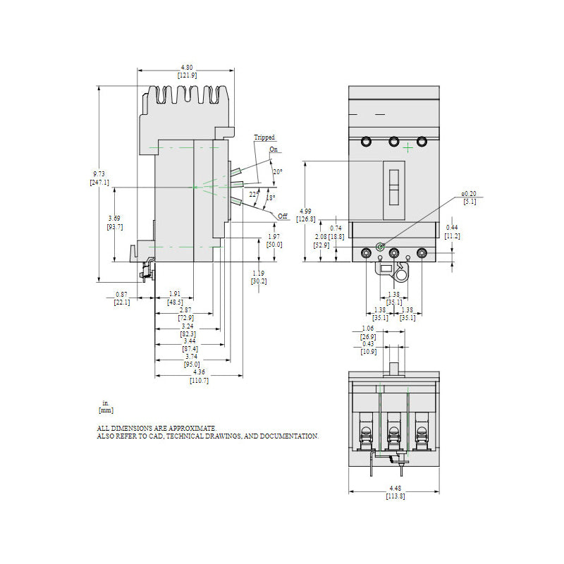 Square D HDA36090 - Molded Case Circuit Breaker 90A 600V 3P