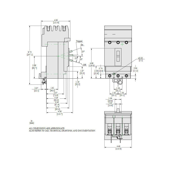 Square D HDA36090 - Molded Case Circuit Breaker 90A 600V 3P