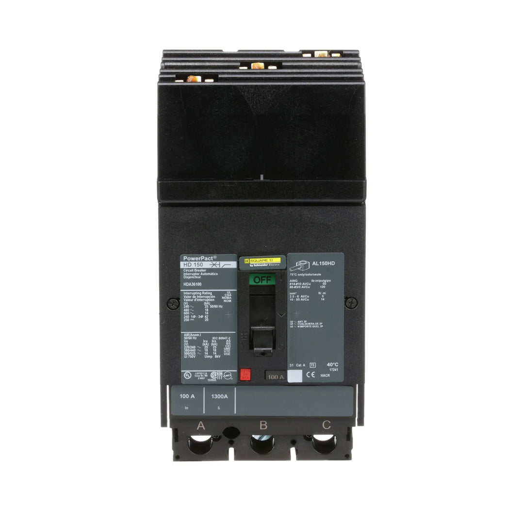 Square D HDA36100 - Molded Case Circuit Breaker 100A 600V 3P