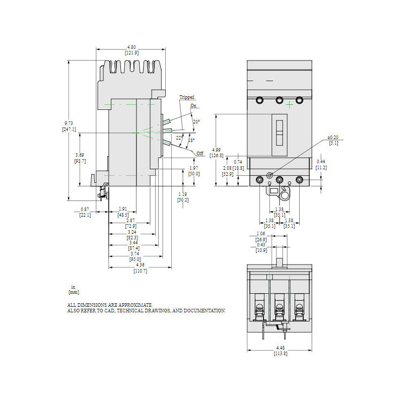 Square D HDA36100 - Molded Case Circuit Breaker 100A 600V 3P