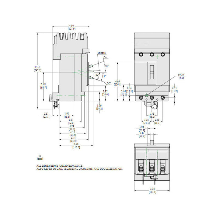 Square D HDA36100 - Molded Case Circuit Breaker 100A 600V 3P