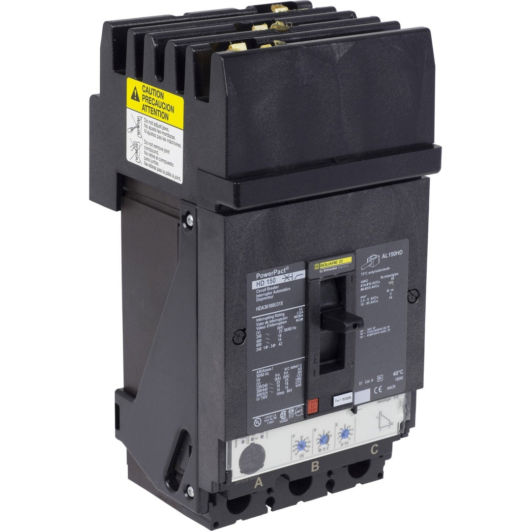 Square D HDA36100U31X - Molded Case Circuit Breaker 100A 600V 3P