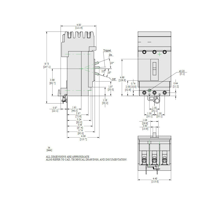 Square D HDA36100U31X - Molded Case Circuit Breaker 100A 600V 3P
