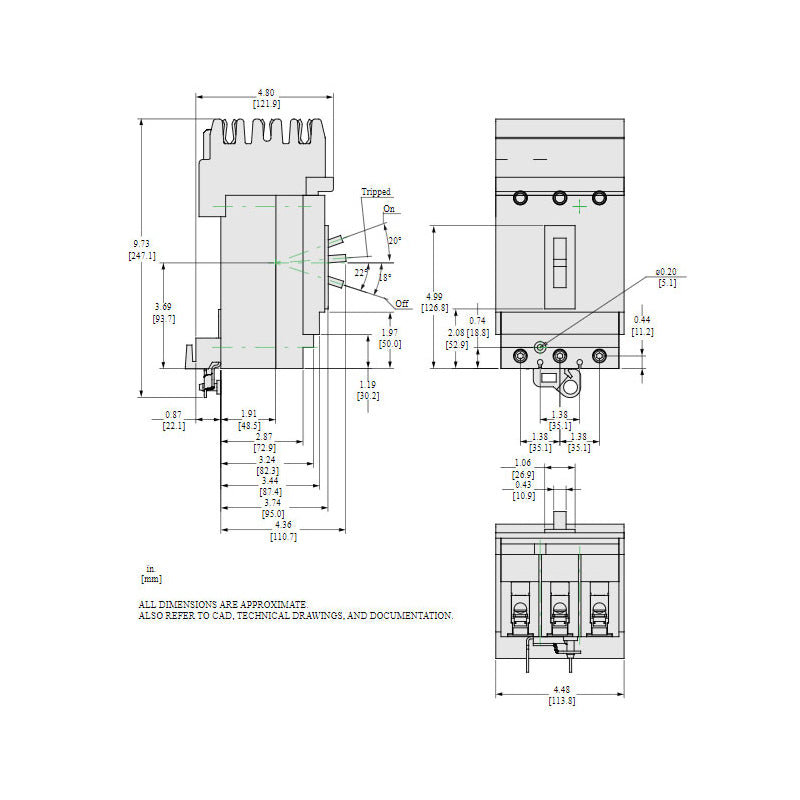 Square D HDA36110 - Molded Case Circuit Breaker 110A 600V 3P