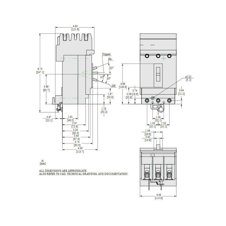 Square D HDA36110 - Molded Case Circuit Breaker 110A 600V 3P