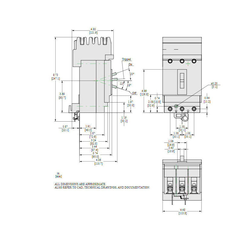 Square D HDA36150 - 3-Pole Circuit Breaker 150A 600V