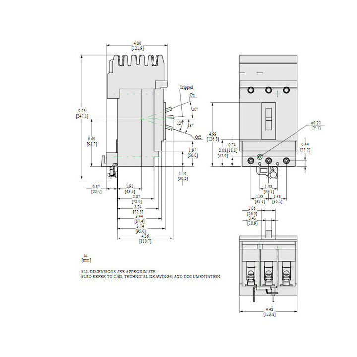 Square D HDA36150 - 3-Pole Circuit Breaker 150A 600V