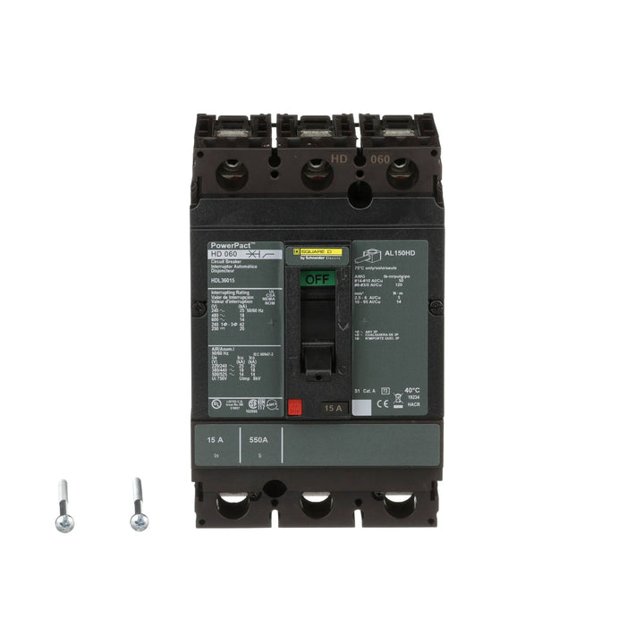 Square D HDL36015 - 3-Pole Circuit Breaker 15A 600V