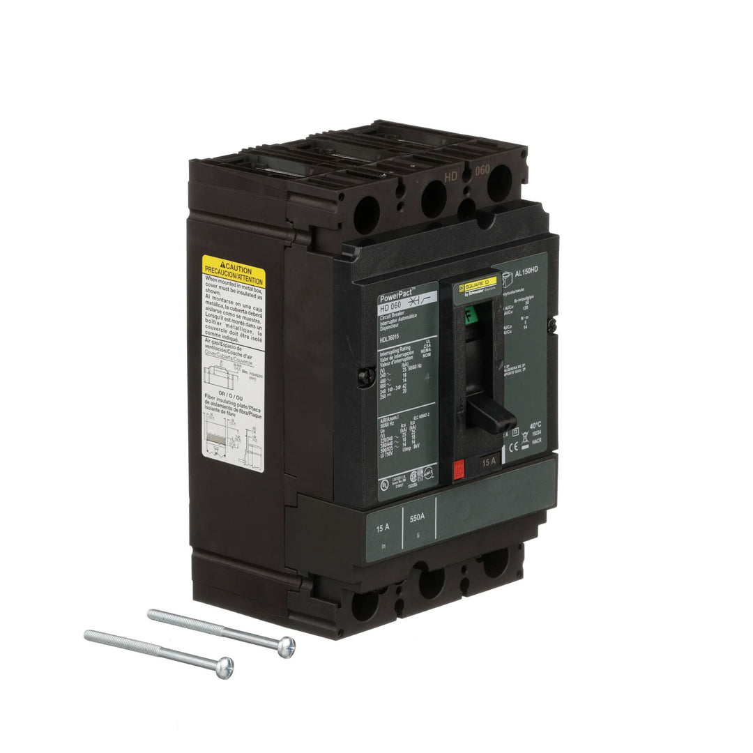Square D HDL36015 - 3-Pole Circuit Breaker 15A 600V
