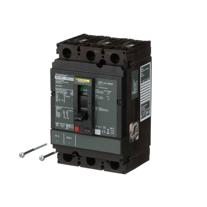 Square D HDL36015 - 3-Pole Circuit Breaker 15A 600V