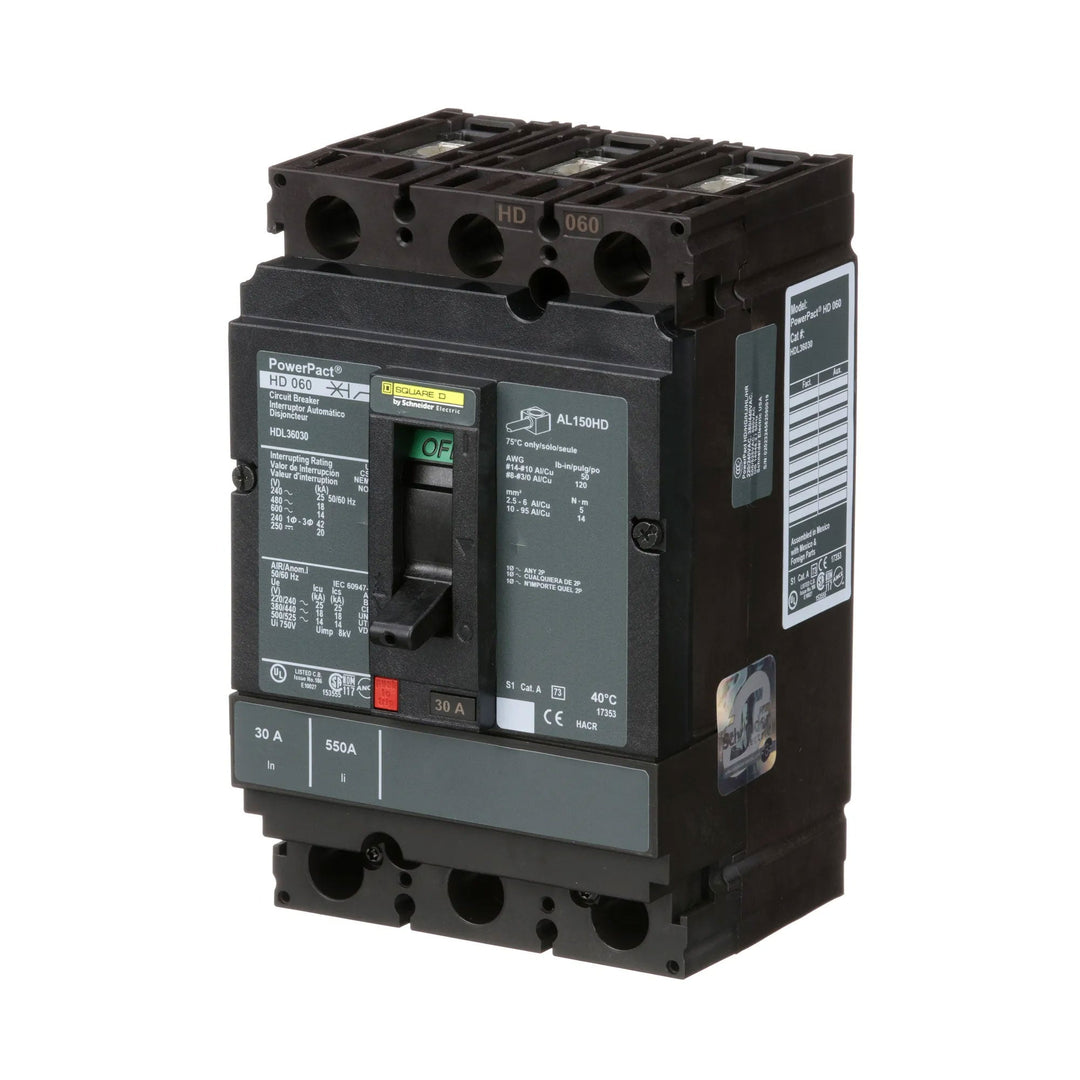 Square D HDL36030 - 30A 3-Pole Molded Case Circuit Breaker