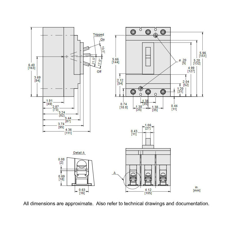 Square D HDL36030 - 30A 3-Pole Molded Case Circuit Breaker