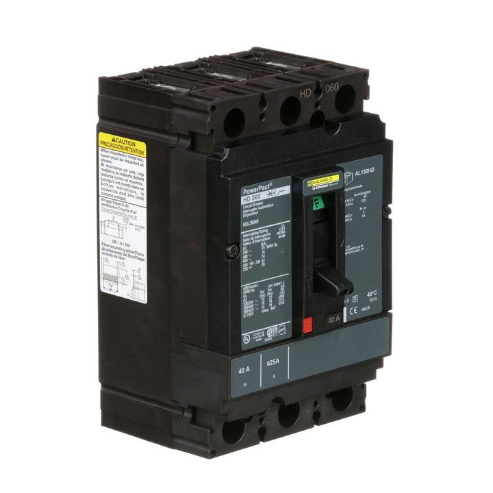 Square D HDL36040 - 3P 40A Circuit Breaker (600V, 18kA AIC)