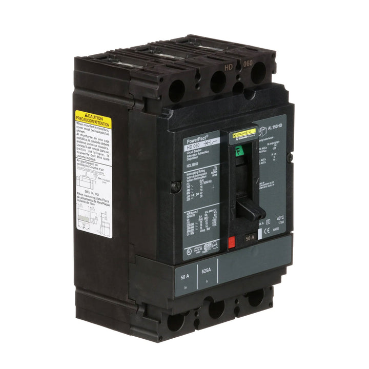 Square D HDL36050 - 3P Molded Case Circuit Breaker 50A 600V