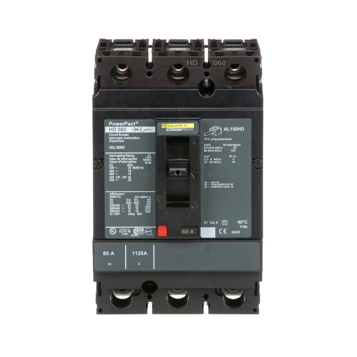 Square D HDL36060 - 3-Pole Circuit Breaker 60A 600V