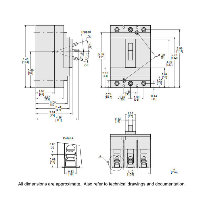 Square D HDL36070 - 3P Circuit Breaker 70A 600V (18kA AIC)