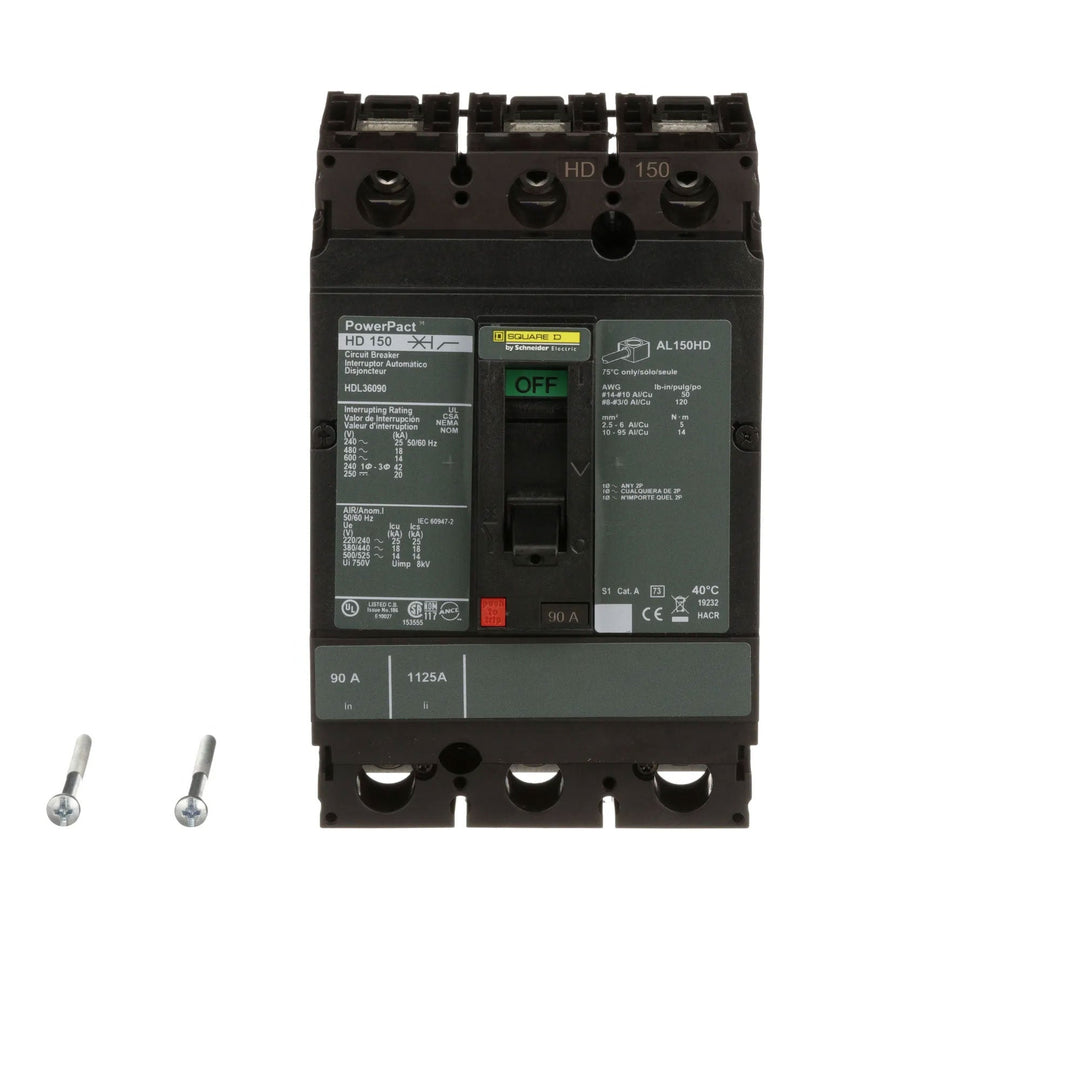 Square D HDL36090 - 3P 90A Circuit Breaker (600V, 18kA AIC)
