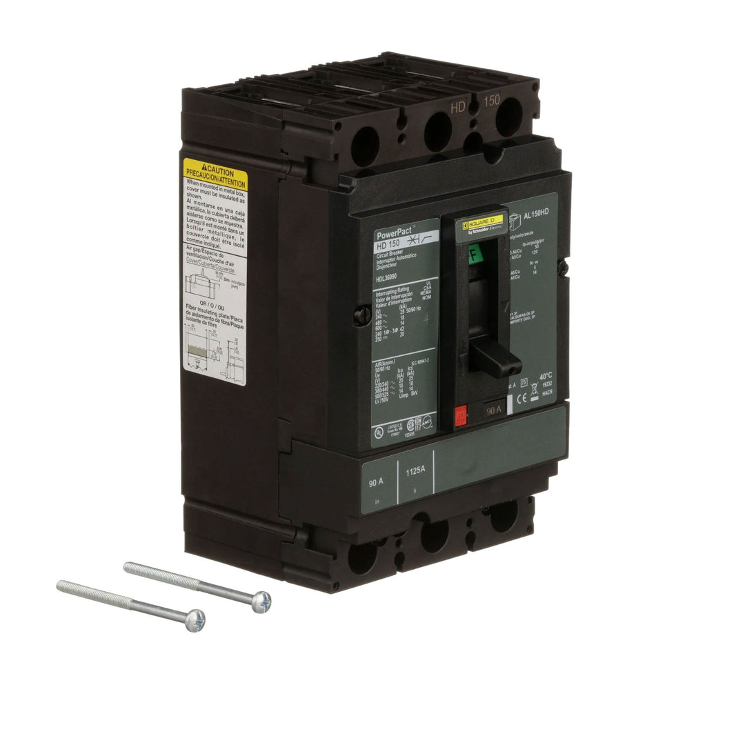 Square D HDL36090 - 3P 90A Circuit Breaker (600V, 18kA AIC)