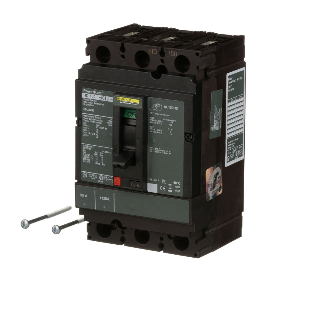 Square D HDL36090 - 3P 90A Circuit Breaker (600V, 18kA AIC)
