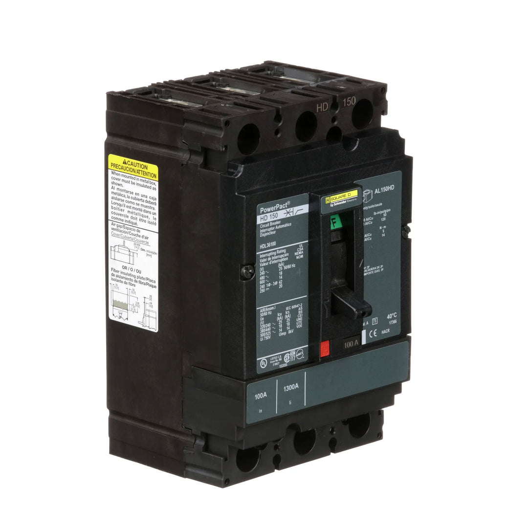 Square D HDL36100 - Molded Case Circuit Breaker 100A 600V 3P